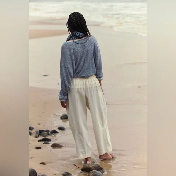 FREE PEOPLE  Something About It Pants in Ivory Small - Picture 3 of 6